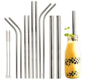 Stainless Steel Metal Straws Reusable Comfortable Anti-Scratch Stainless Steel Straw