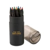 [SuccessPromo] Promotional 12 colouring pencils in black coloured paper tube box contains