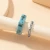Import Summer Fashion Design 2pcs No fade Colorful Acrylic Beads Finger Rings Geometric Blue Resin Finger Ring from China