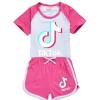 Summer Hot Sale  TikTok Baby Girl Clothing Cartoon Stamping Print Baby clothes Childrens Clothes Set