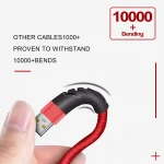 Teckdi Extremely Softer Joint Nylon Braided 2 Meters 6.6 FT Mobile Phone Charger Cable Compatible Android Type-C