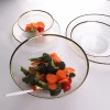 Telsen fancy decoration transparent glass banquet charger plates plates sets
