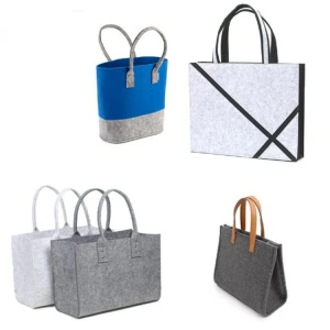 The most popular shopping bag in 2021 is a reusable felt shopping bag with rainbow decoration handbags