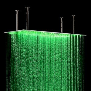 Top quality Bathroom  Large LED Shower Faucets Rainfall Shower Head 304 Stainless Steel Brushed 500*1000mm ShowerHM-BD011-1