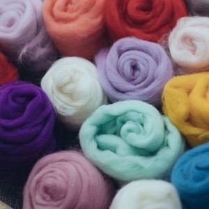 Top16 Colors Natural Merino Wool Roving Fiber Spinning And Felting Needle Craft