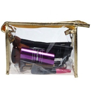 Travel Gold Clear PVC Ziplock Pouch Bag Cosmetic Bags