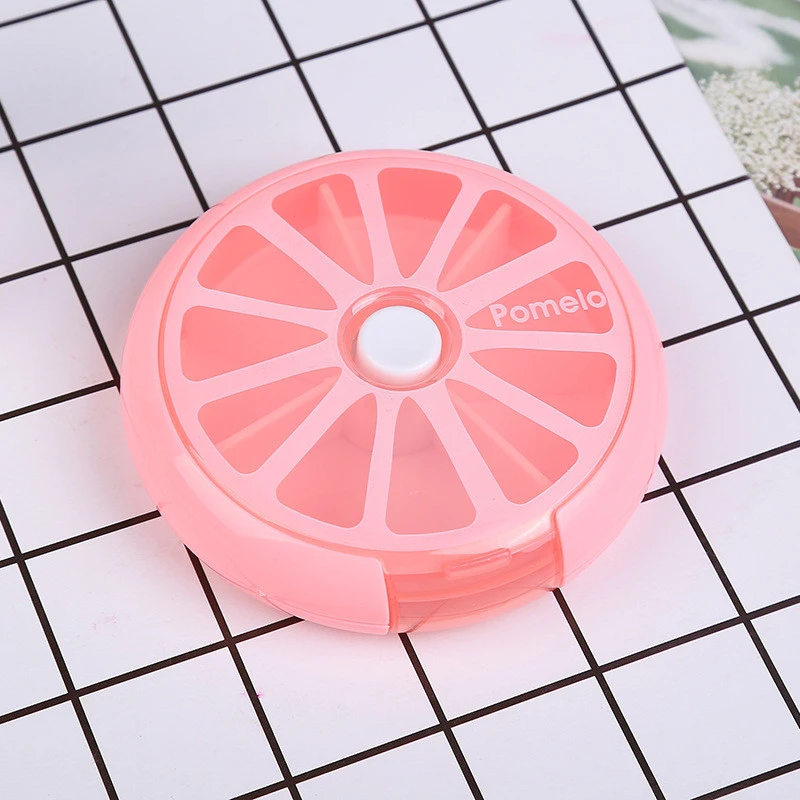 Travel Portable Weekly Rotating Round Pill Cases Splitter Pill Organizer Medicine Box 7 Day Pill Cutter Tablet Health Care