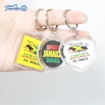 Travelpro Hot Sale T-Shirt Shaped Acrylic Keychain Jamaica Tourist Style Design Acrylic Personalized Souvenir Key Ring