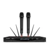 UHF Wireless Microphone, a professional dual channel handheld wireless microphone system with 2 microphones and a 200 ft range