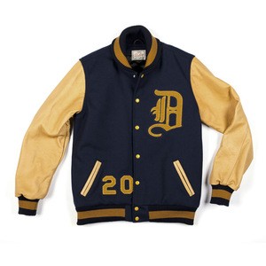 USA Baseball Varsity Jacket Wool And Leather Vatsity Jacket With Embroidery