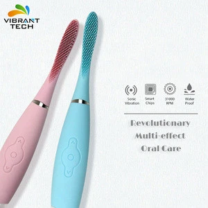 USB Rechargeable Adult Deep Cleansing Waterproof Silicone Sonic Electric Toothbrush