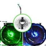 USB Rechargeable Bike Wheel Hub Lights , Waterproof 3 Modes LED Colorful Bicycle Spoke Lights for Safety Warning and Decoration