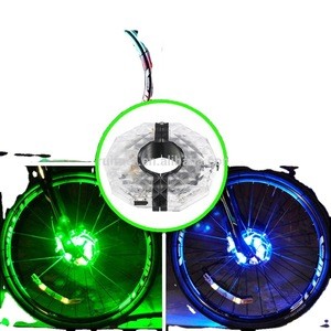 USB Rechargeable Bike Wheel Hub Lights , Waterproof 3 Modes LED Colorful Bicycle Spoke Lights for Safety Warning and Decoration