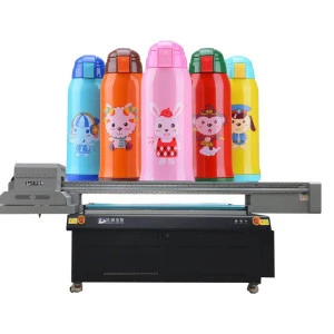 vacuum mugs cup bottle uv printing machine 1.8*1.0m XP600 print head Cylindrical  UV flatbed printer digital
