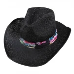 vented black cowboy hats paper straw hard hats