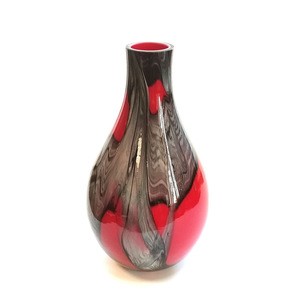 Victoria Bella, 16&quot; Glass Vase w/ Abstract Pattern, Multicolored Flower Jar, Decorative Bud Flowers Vase, Elite Home Decor Piece