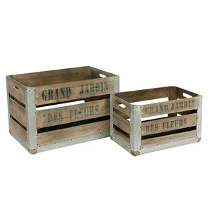 vintage wooden storage crates for home decor