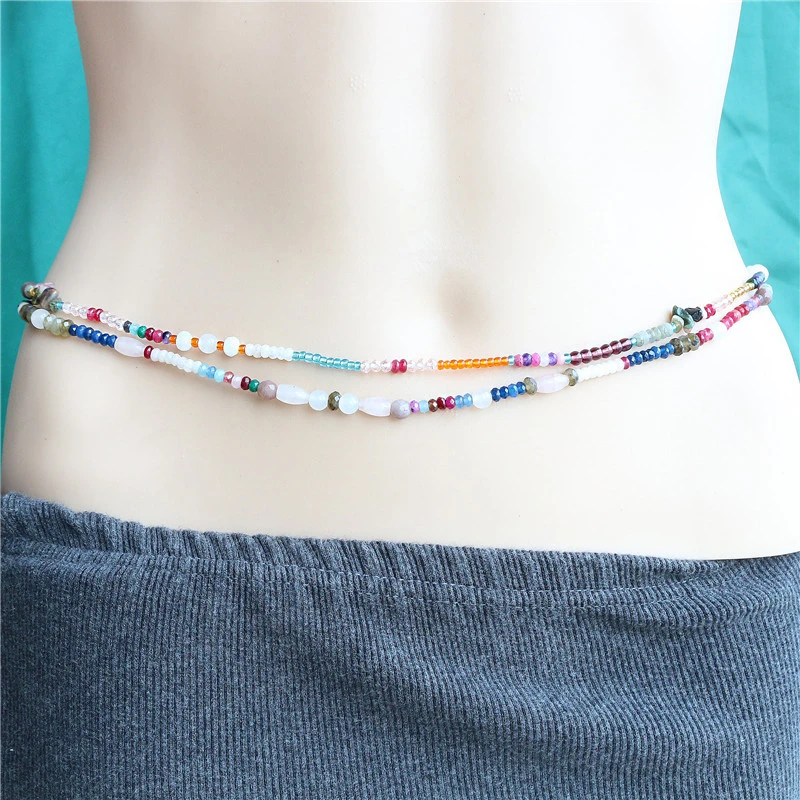 Waist bead  for Women Body Chain Waist Belly Chain Stretch Elastic String Multi-Color  Summer Partner Jewelry
