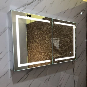 Wall hung IP44 Illuminated  LED Mirror Marble Countertop Bathroom Vanity Cabinet