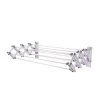 Wall Mounted Cloths Folding Retractable Clothesline Accordion Hanger