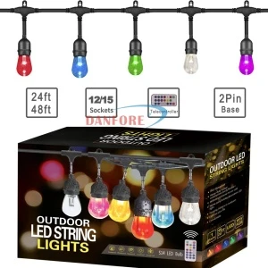Waterproof outdoor 24ft 48ft RGB color change decorative S14 string led light bulb