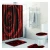 Import Waterproof polyester fabric bathroom 4 pieces bath rug sets with custom Logo print shower 3d curtains toilet cotton bath mat from China
