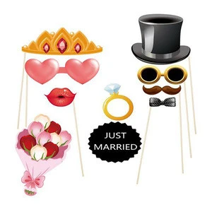 Wedding Photo Booth Props 52 Pieces Photo Props Kits for Wedding Shower Party Supplies