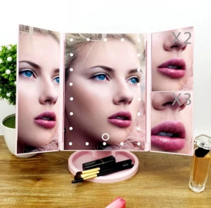 Wholesale 360 free rotation Makeup Mirror Custom LED Makeup Mirror with LED Light