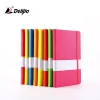 Wholesale cheap customised logo printing ribbon color student notebook with elastic
