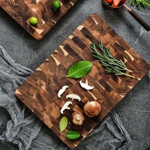 Wholesale Custom Personalized Acacia wood Chopping Boards Block Kitchen Wooden end Grain Cutting Board Rectangle SMALL SIZE