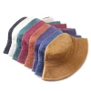 Wholesale Fashion Fishermen Hat Custom Design OEM Embroidery Logo Plain Solid Color Women Men Reversible Corduroy Bucket Hat