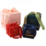 Wholesale Luxury Romantic Wedding Festival Candy Chocolate Lid And Base Ribbon Gift Box