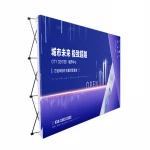 Wholesale pop up cheap floor standing outdoor exhibition equipment black iron 8ft metal trade show backdrop stand for display