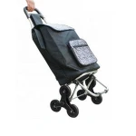Wholesale Promotional Replacement Reusable Folding Shopping Trolley Cart 6 Wheel Shopping Cart for Climbing stair E-TR045B