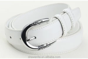 Wholesale PU leather women belt with designer alloy buckle