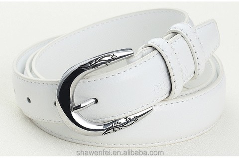 Wholesale PU leather women belt with designer alloy buckle