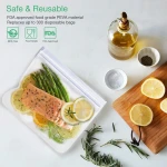 Wholesale reusable food bag food grade leakproof PEVA food storage bag