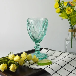 Wholesale Solid Color Engraved Water Glass Goblet