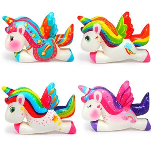Wholesales 12CM Jumbo Squishy Rainbow Unicorns Super Slow Rising Kawaii Cartoon Pendant Colourful Squishy Unicorn Animal