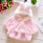 Winter Baby Girl Cute Warm Coat Outerwear Thick Fur Girl Rabbit Coat