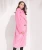 Import Winter Women Fashion Wholesale Boutique Fancy Style Big Lapel Collar Pink Long Fur Like Coat from China