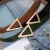Import Woman Gold Metal Triangle Buckle Thin Belt Fashion Jeans Slim Custom Belt Lady Waist Sweat Leather Belt For Dress Decoration from China