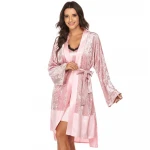 Women Bathrobe female winter long robe pajamas ladies nightwear girl cozy elegant lace sleepwear wholesale