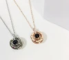 Women Fashion Rose Gold Silver 100 Languages To Say I Love You Circle Pendant Necklace