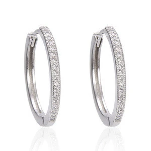 Women Zircon Wedding Earring Jewelry 925 Sterling Silver Earrings
