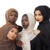 Women&#x27;s linen Islam muslim head scarf shawls and wraps cotton pashmina female foulard viscose maxi crinkle cloud hijab
