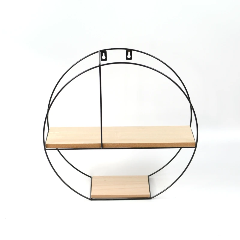 Wood and metal wire wall Mount decoration wall  shelf