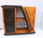 Wooden Bar Counter with Iron Base