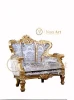 wooden luxurious hard carving living room sofa with gold finish
