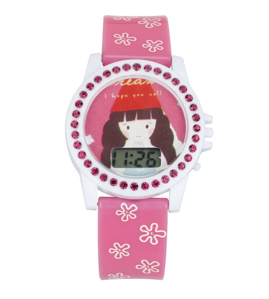 wristwatches and digital watch LCD Watch with PVC watch band